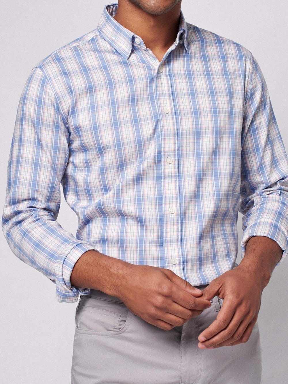 Faherty The Movement Shirt - Spring Skies Plaid Button Down Long-Sleeve